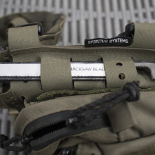 Black Hills Designs - SHOVE-R stowed on the side of a Spiritus Systems Mk5 chest rig